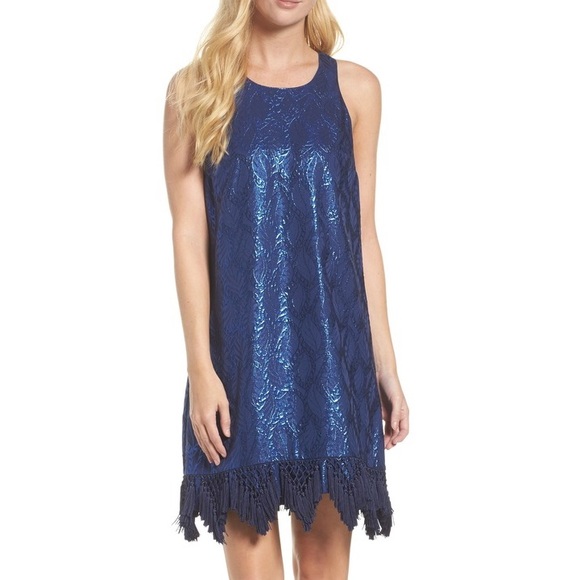 NWT Lilly Pulitzer Marquette Shift Dress Navy XS - Picture 2 of 7
